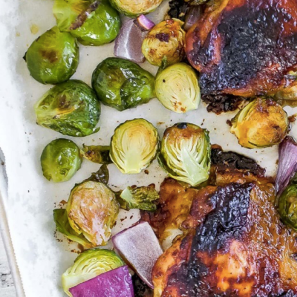 Honey Mustard Chicken & Brussels Sprouts Functional Fueling Nutrition